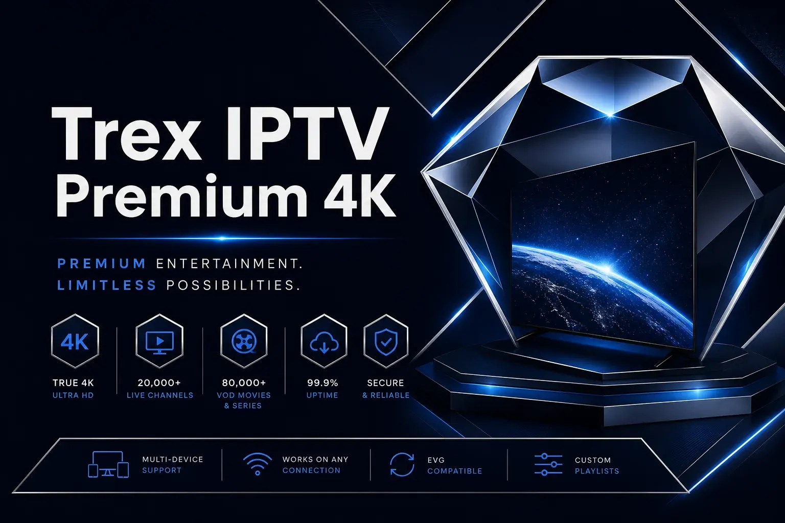 Trex IPTV Premium 4K — haut de gamme Maroc